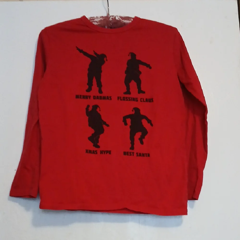 The Childrens Place Santa Dance Long Sleeve Boy Shirt L